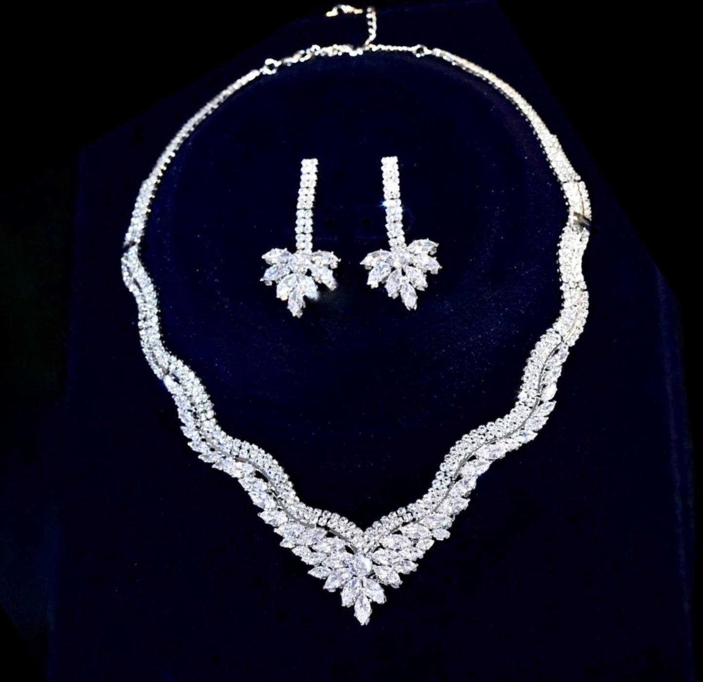 Adara - Luxury Cubic Zirconia Three-Piece Bridal Jewelry Set