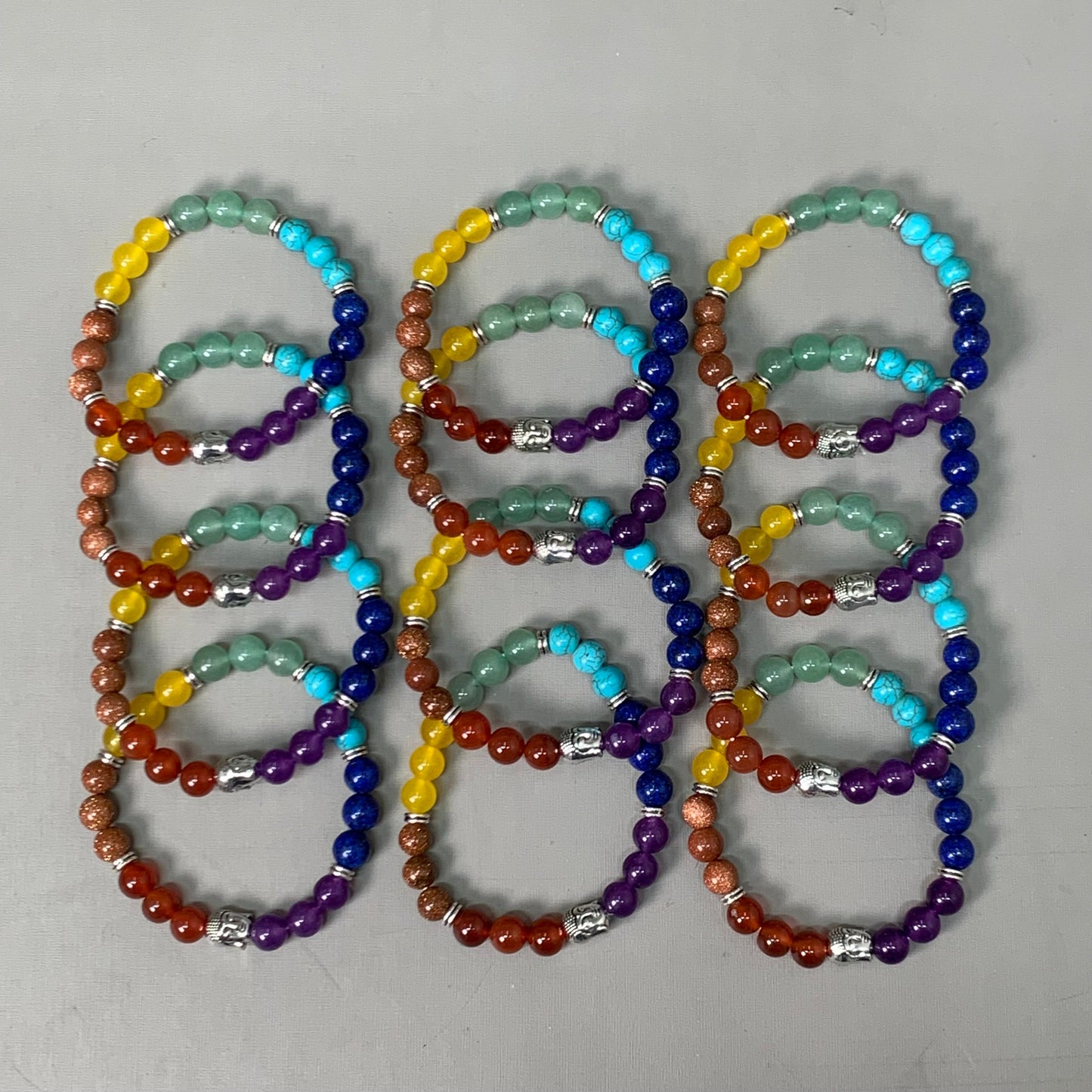 BEST WHOLESALE 12-PACK! Multi Beaded Crystal Bracelets 3" 7 Colors New