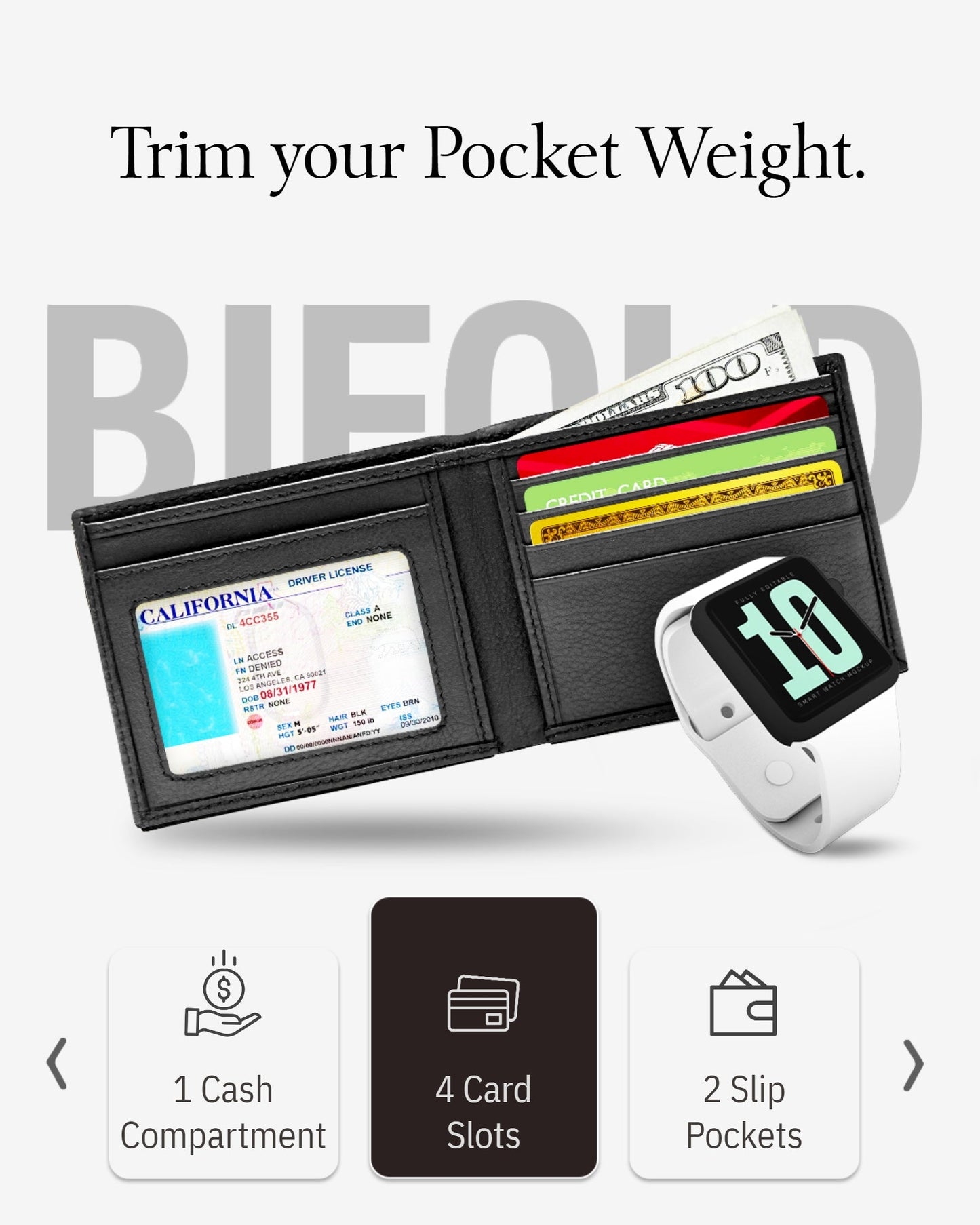 Slim Bifold Wallet With ID Window