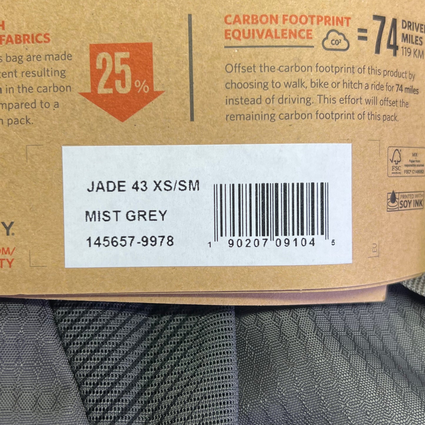 GREGORY Jade 43L Backpack w/ Free Float Suspension Women's XS/SM Mist Grey