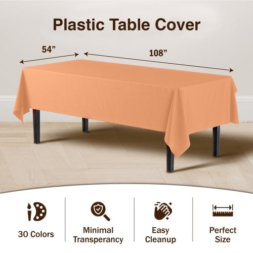 Premium Peach Plastic Table Cover