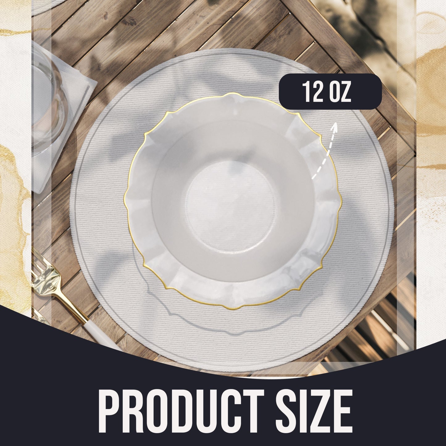 12 Oz. Clear/Gold Petal Bowls | 20 Count