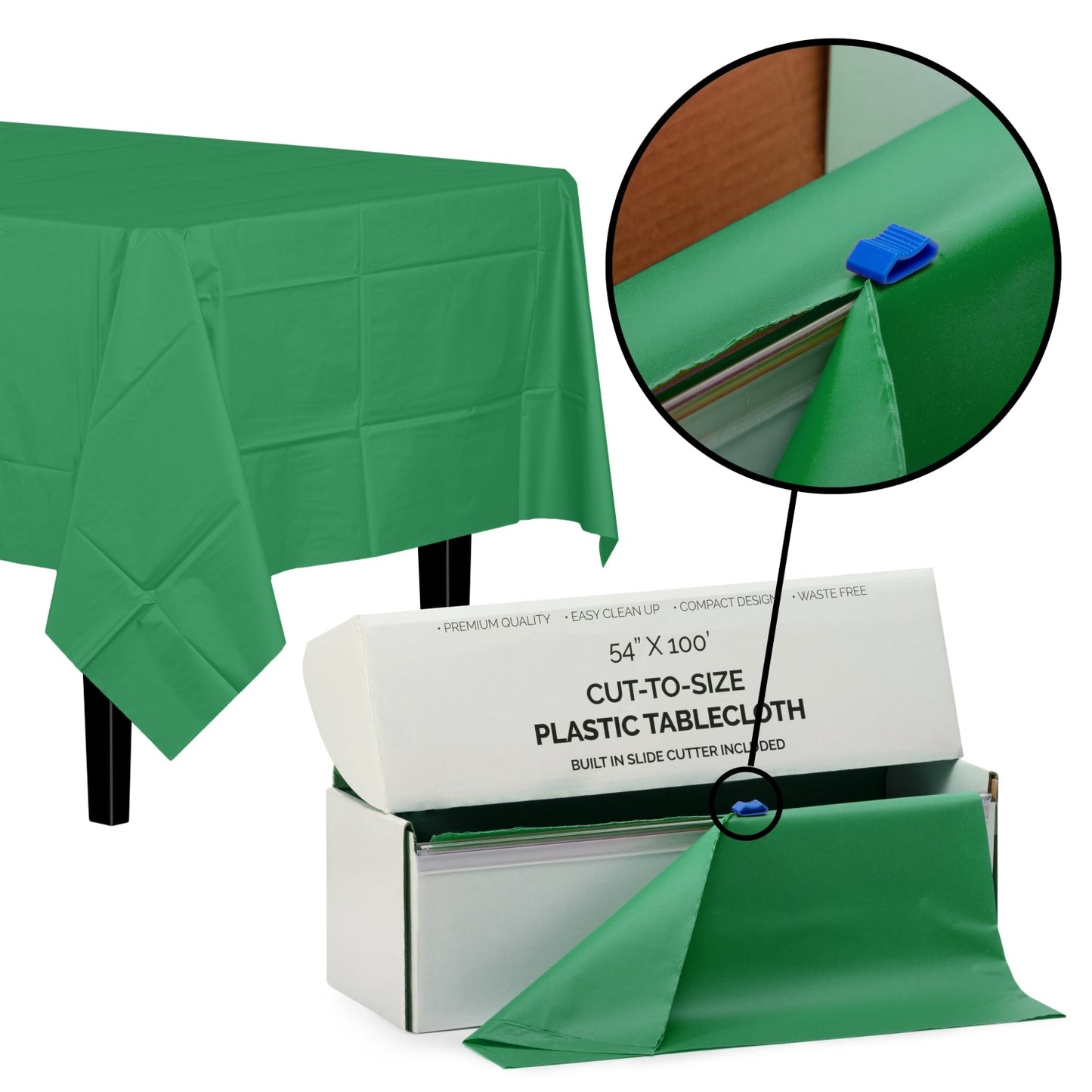 54 In. x 100 Ft. Cut To Size Table Roll | Emerald Green
