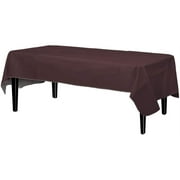 Brown Flannel Backed Plastic Table Cover 54 In. x 70 In.