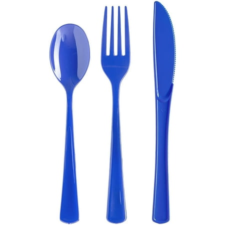 Dark Blue Cutlery Combo Set | 50 Forks 50 Spoons And 50 Knives