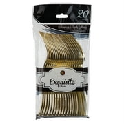 Exquisite Classic Gold Plastic Forks | 20 Count