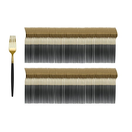Trendables Forks Black/Gold | 120 Count