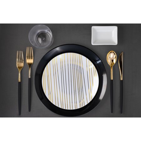 Trendables Forks Black/Gold | 120 Count