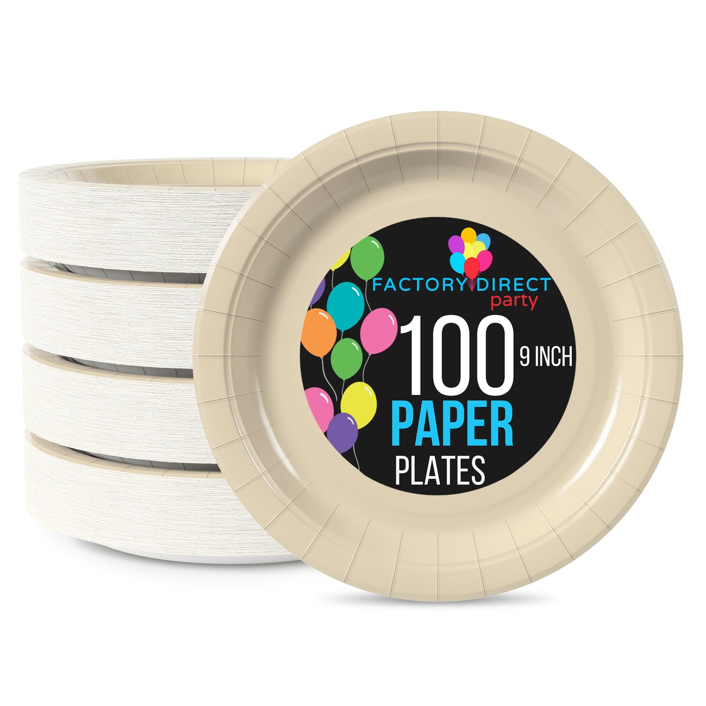 9 In. Ivory Paper Plates | 100 Count