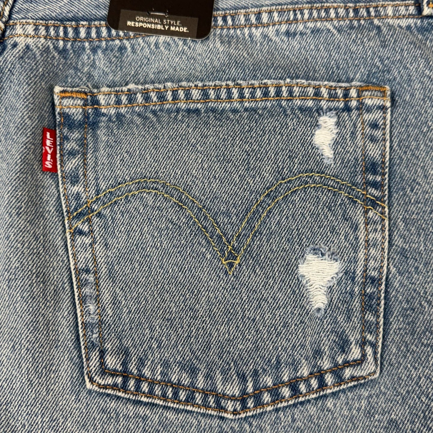 LEVIS 501 Original Fit High Rise Shorts Women's Sz 33 Vague Finish Medium Wash
