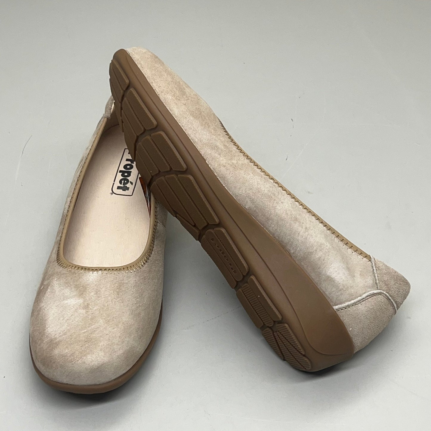 PROPET Yara Slip-On Orthotic Comfort Women's Sz 8.5 M(B) Natural Buff Suede WCX004L