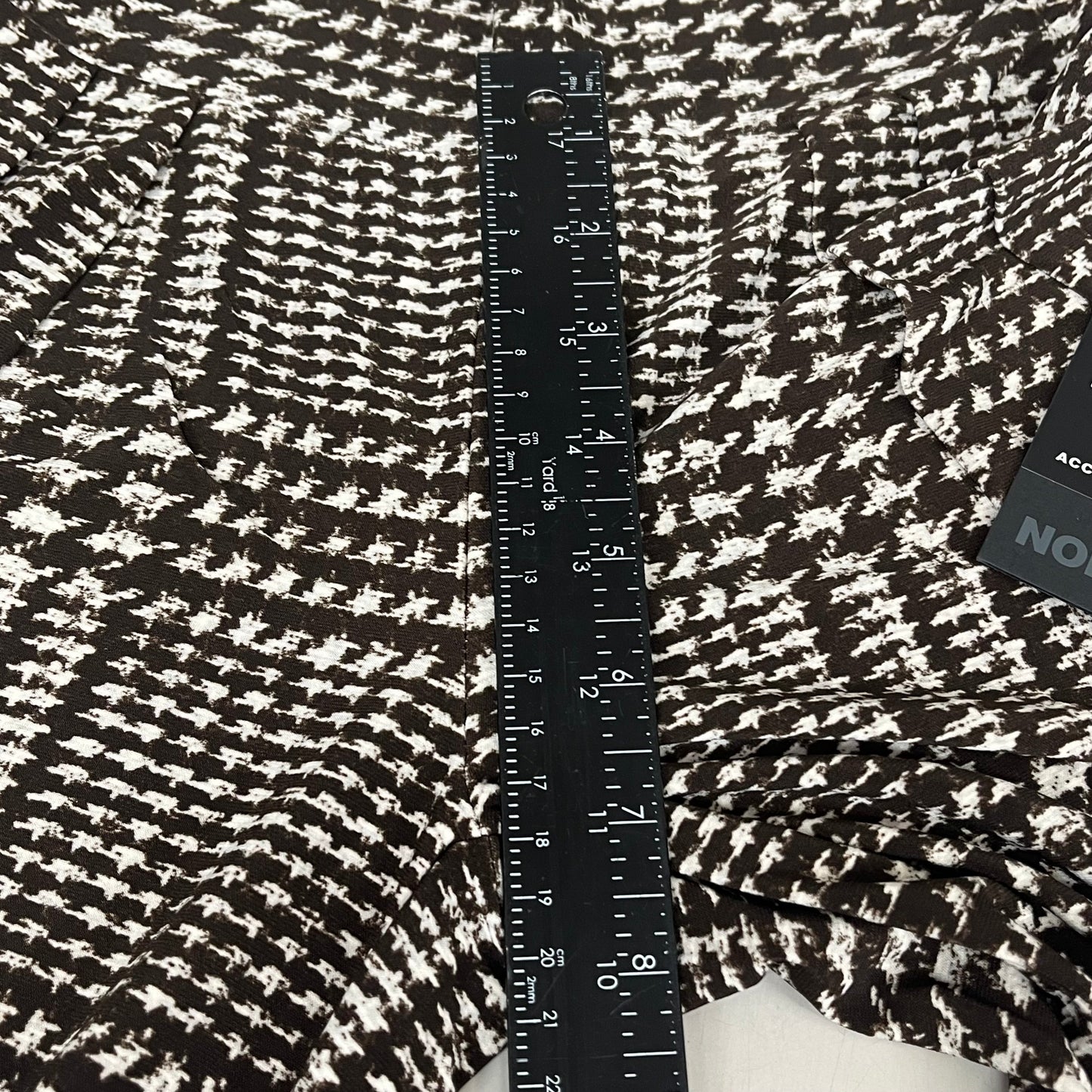 NORMA KAMALI High Waist Pleat Pant Women's Sz XL/38 Chocolate Glenn Plaid Tweed