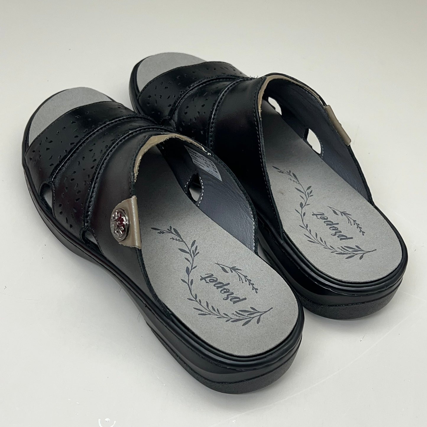 PROPET Gertie Supportive Sandal Orthotic Women's Sz 11 Width W(D) Black WSO041L