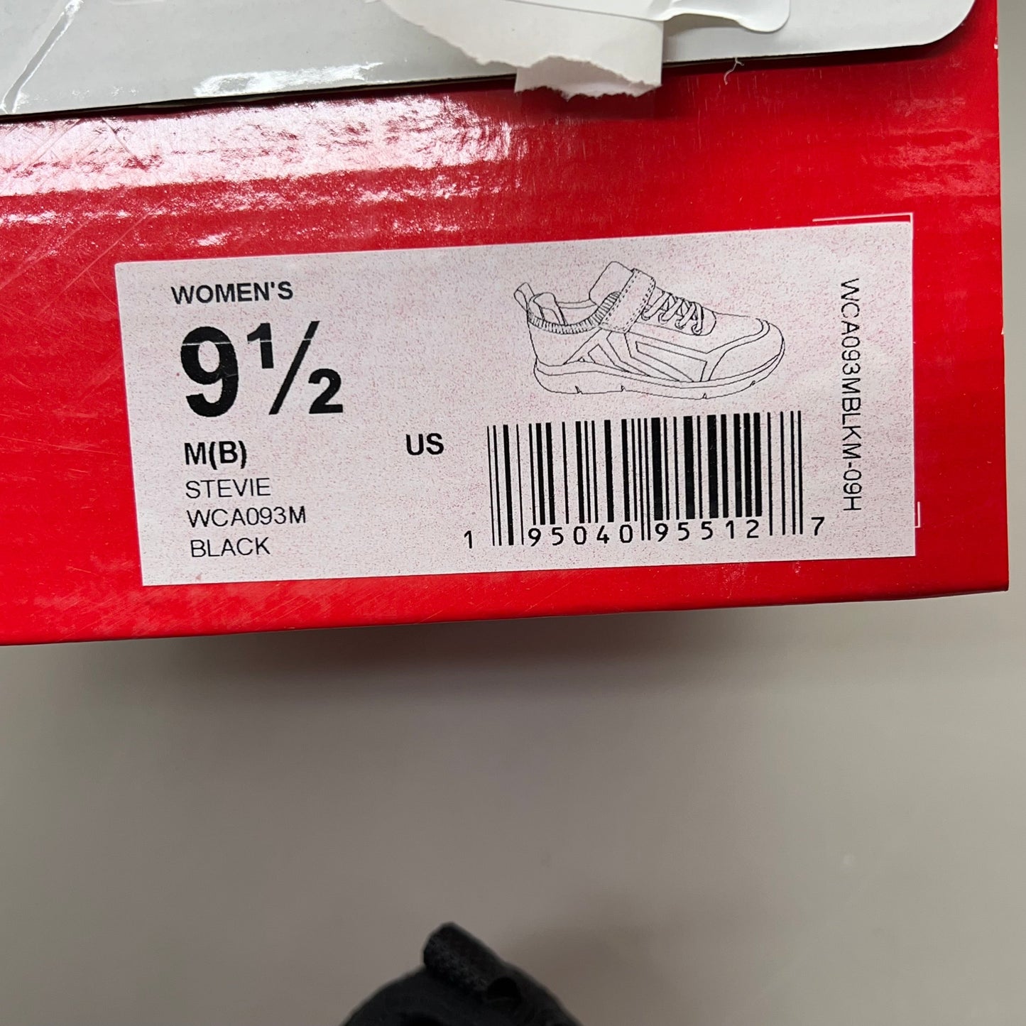 PROPET Stevie Sneaker Elastic Lace No Tie Women's Sz 9.5 M(B) Black WCA093M