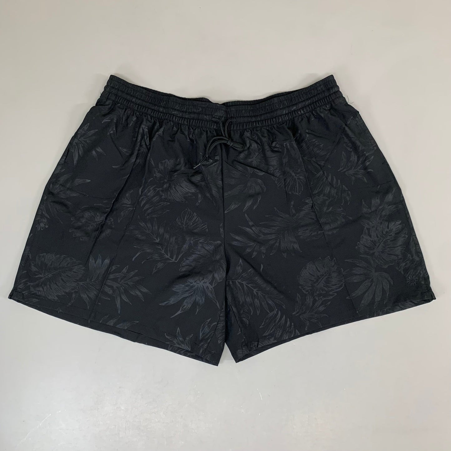 RAYA SUN Stretch Swim Style Shorts W/ Flower Design Women's 1X Black/Gray