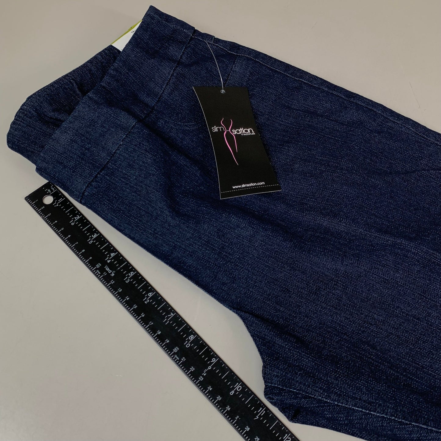MULTIPLES Ankle Pants Petite Women's Sz 14 Denim M2623P