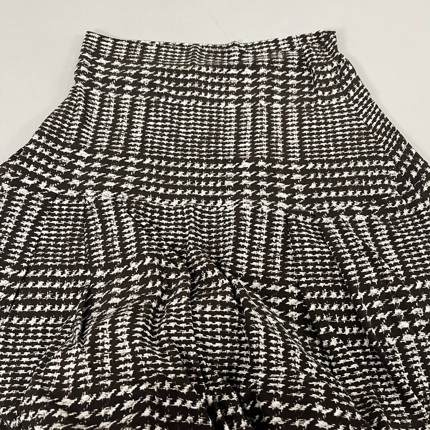 NORMA KAMALI High Waist Pleat Pant Women's Sz L/36 Chocolate Glenn Plaid Tweed