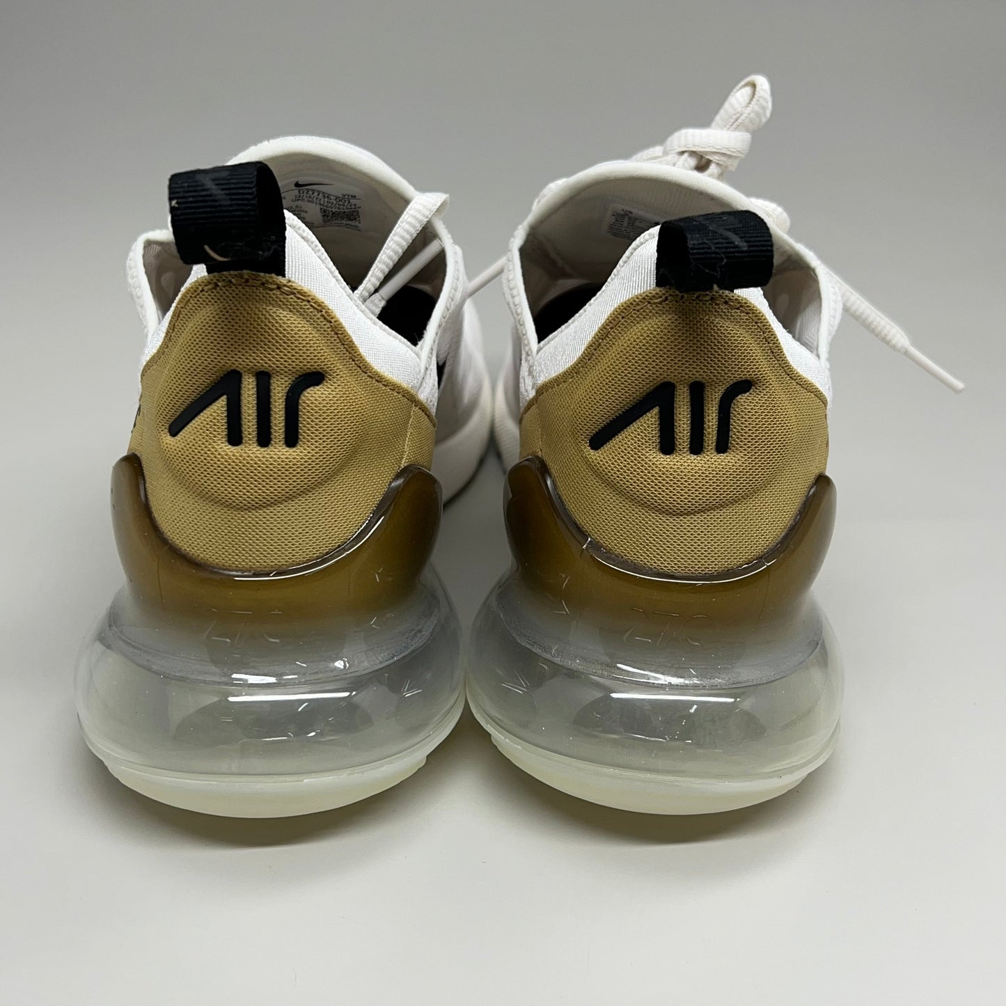 NIKE W Air Max 270 Foam Insole Mesh Sneakers Women's Sz 8 White Gold DZ77736 001