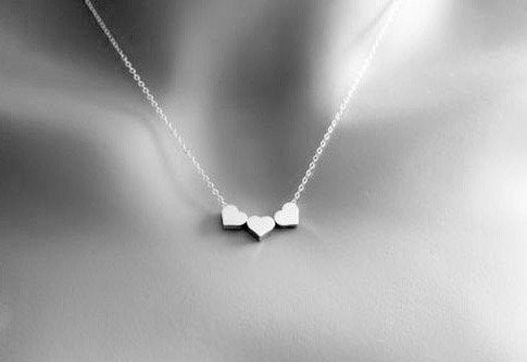 Viola - Mixed Metal Three Hearts Bridesmaids Necklace