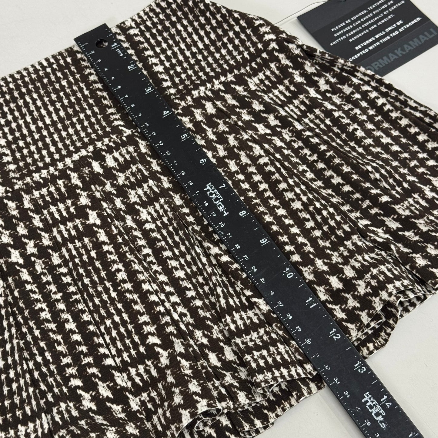 NORMA KAMALI Silky Jersey Pleated Micro Skirt Unlined Womens Sz XS/29 Chocolate