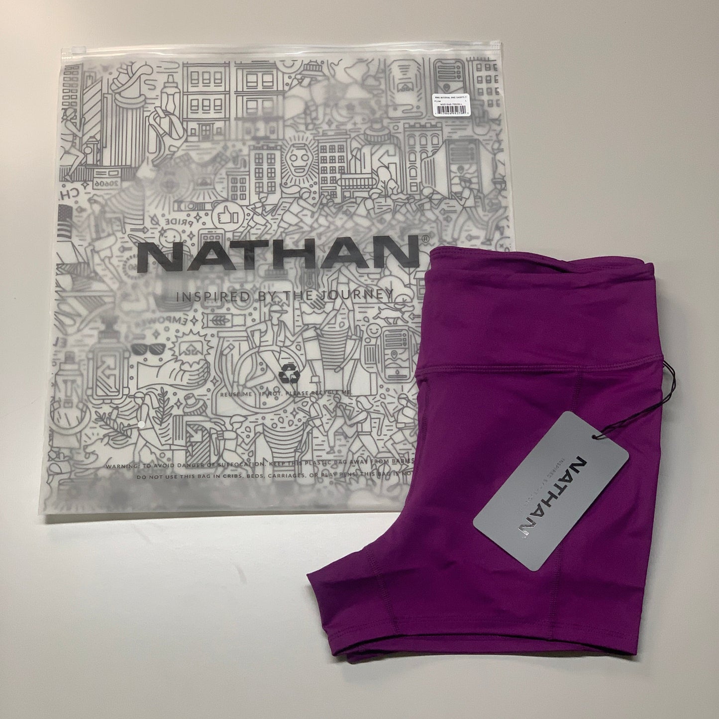 NATHAN Interval 3" Inseam Bike Short Women's Plum Size XL NS51040-70030-XL