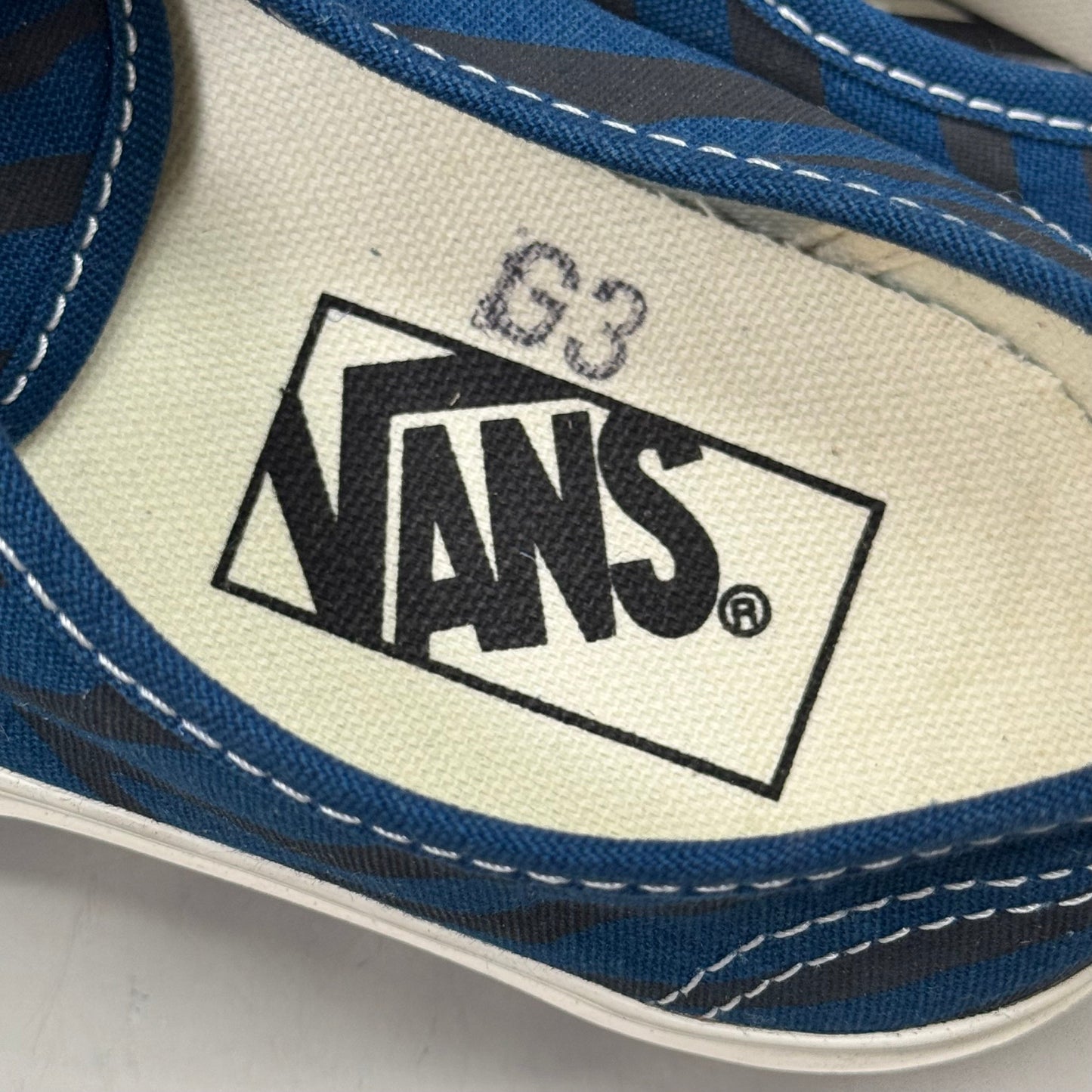 VANS Animal Classic Zebra Slip-On Sneakers Women's Sz 5.5 Men's 4.0 Blue/Black