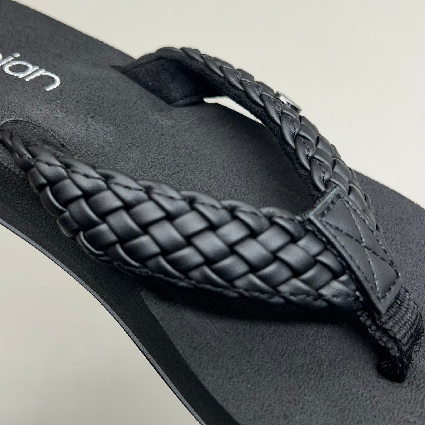 COBIAN Braided Bounce Synthetic Leather Sandals Women's Sz 8 EU 38.5 Black BRB10-001-8