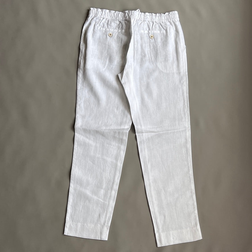 TOMMY BAHAMA Women's Palmbray Tapered Linen Pant White Size XL (New)