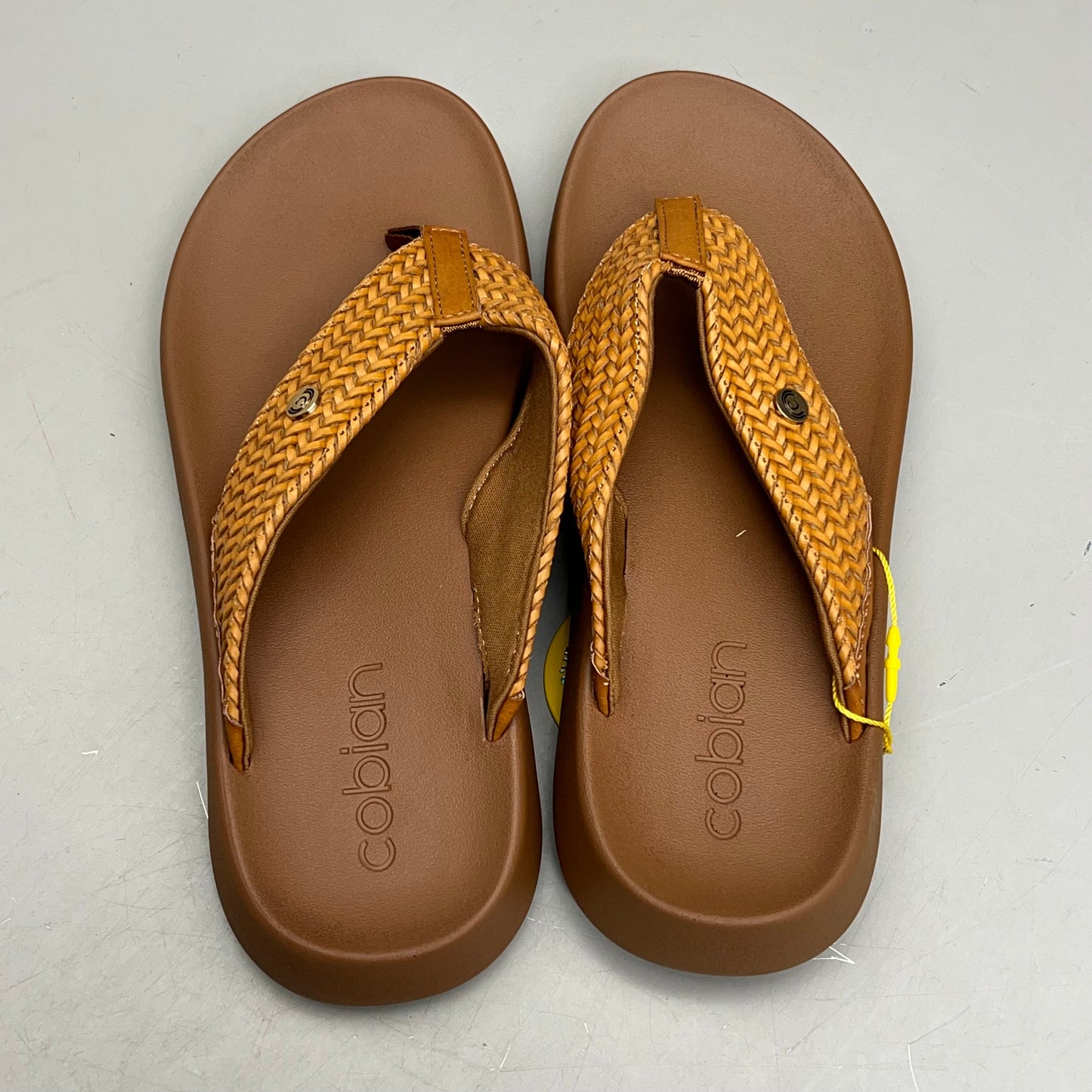 COBIAN Palmilla Braided Synthetic Leather Strap Sandals Women's Sz 6 EU 35.5 Tan PAL25-230-6