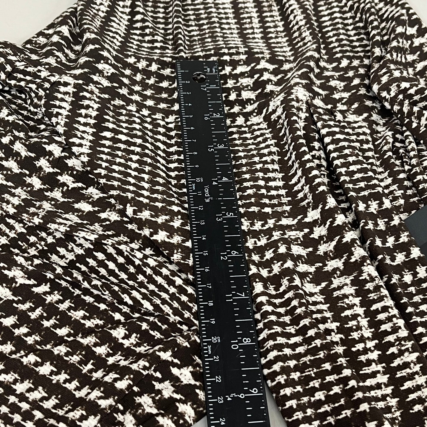 NORMA KAMALI High Waist Pleat Pant Women's Sz S/32 Chocolate Glenn Plaid Tweed