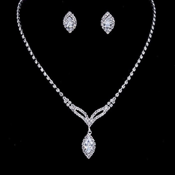 Margaret - Crystal Bridal Necklace and Earrings Set