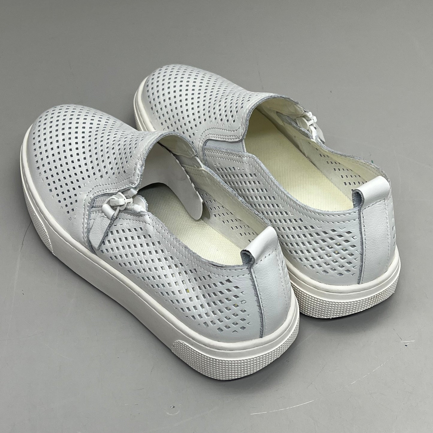 PROPET Kate Side Zip Leather Breathing Open Cell Women's Sz 6 White WCX015L