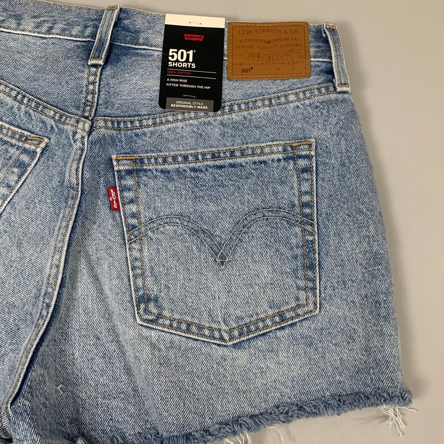 LEVIS 501 Original Fit High Rise Shorts Medium Wash Women's Sz 29 Mega Vibe Blue