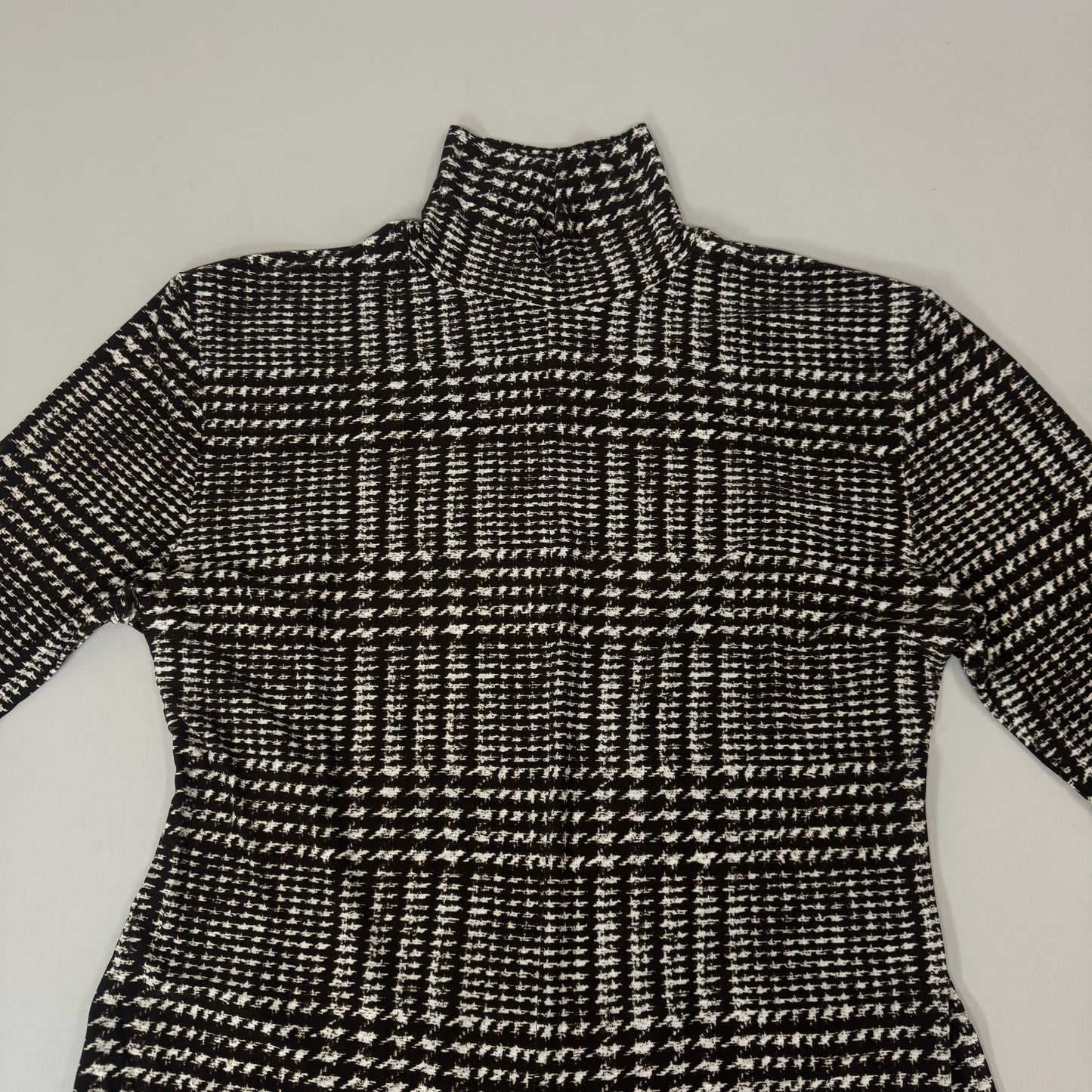 NORMA KAMALI Sleeve Open Back Catsuit Footsie Women's Sz XL/42 Chocolate Plaid