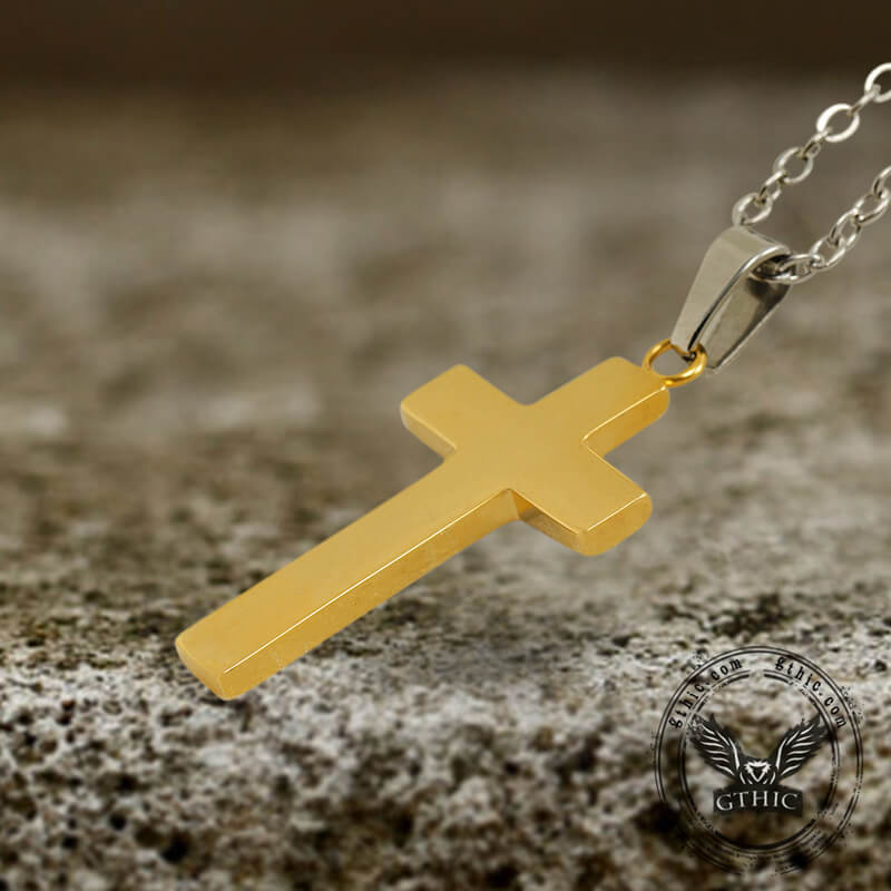 4 Pointed Star Cross Stainless Steel Christian Necklace