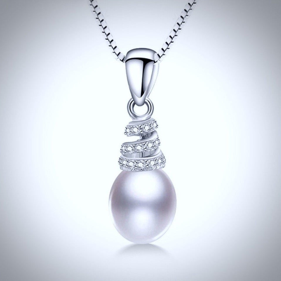"Milena" - Freshwater Pearl and Sterling Silver Bridal Necklace and Earrings Set