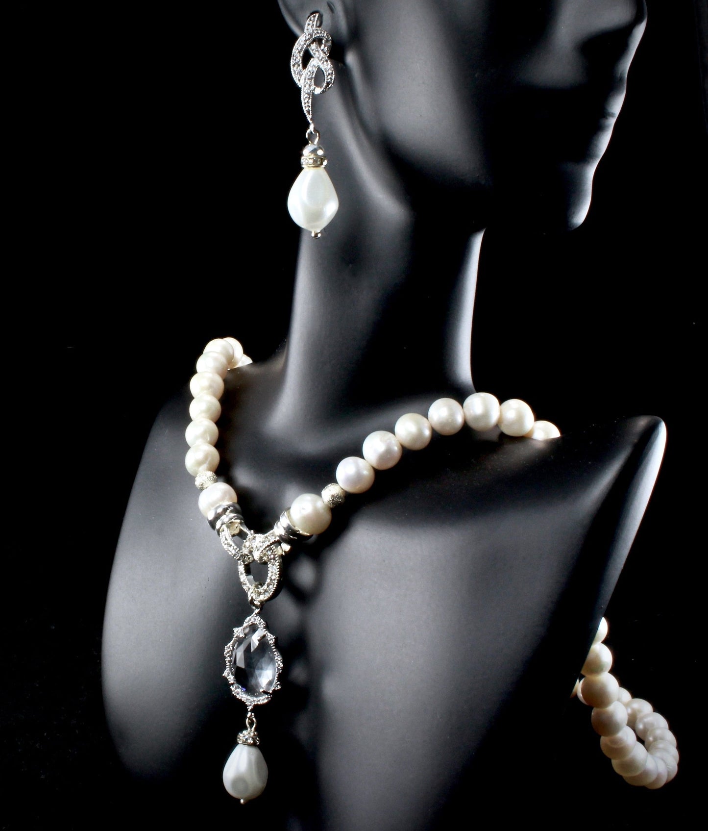 "Becky" - Freshwater Pearl Bridal 3-Piece Jewelry Set