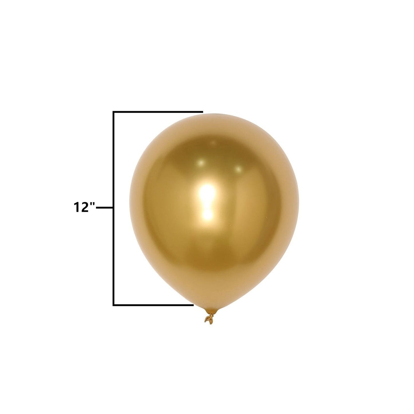 50 Gold Metallic Chrome Balloons - Shiny Latex 12" Thicken For Wedding, Birthday Party, Baby Shower, New Years, Graduation & Sweet 16