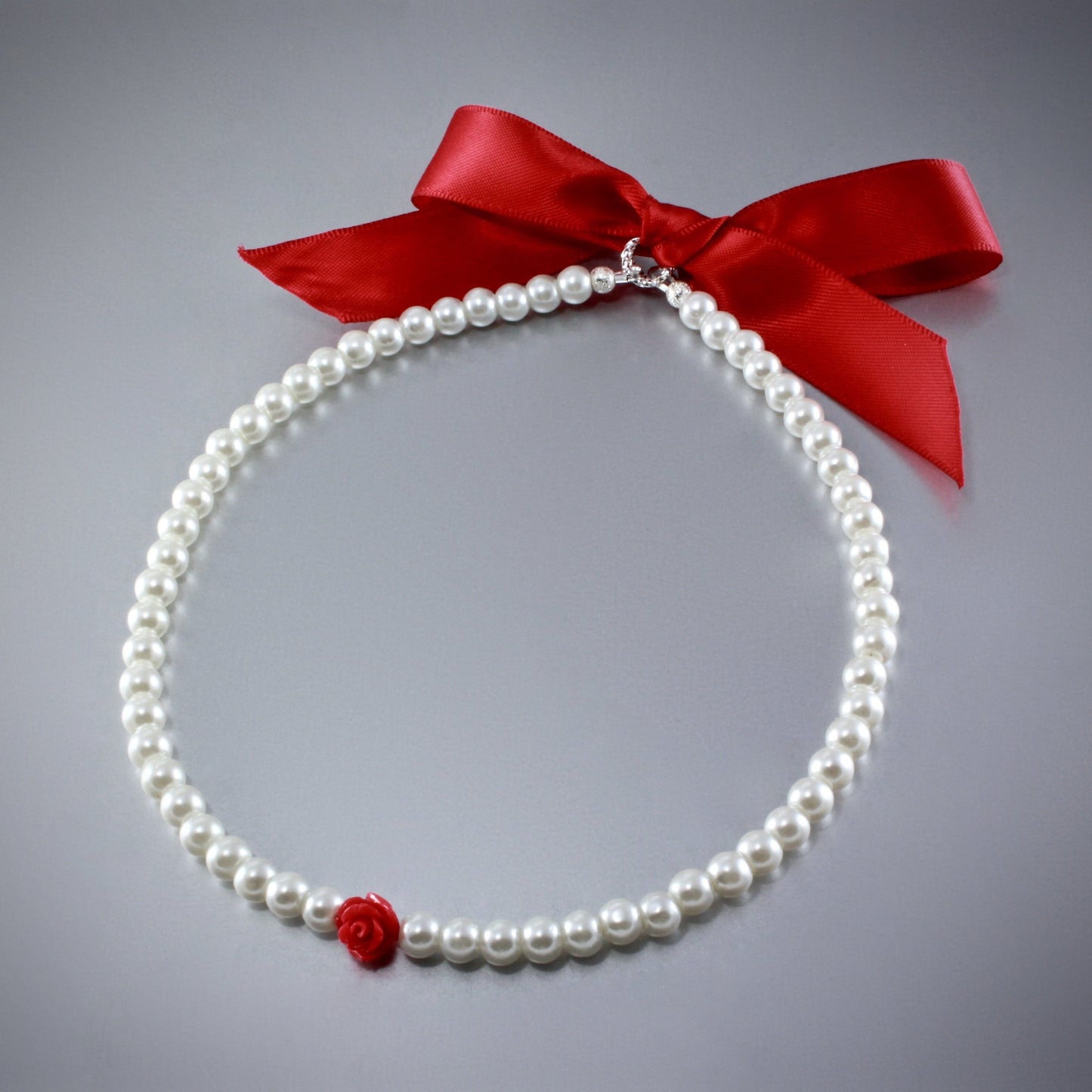 "Isabelle" - Pearl and Rose Flower Girl Necklace, Bracelet and Earrings Set