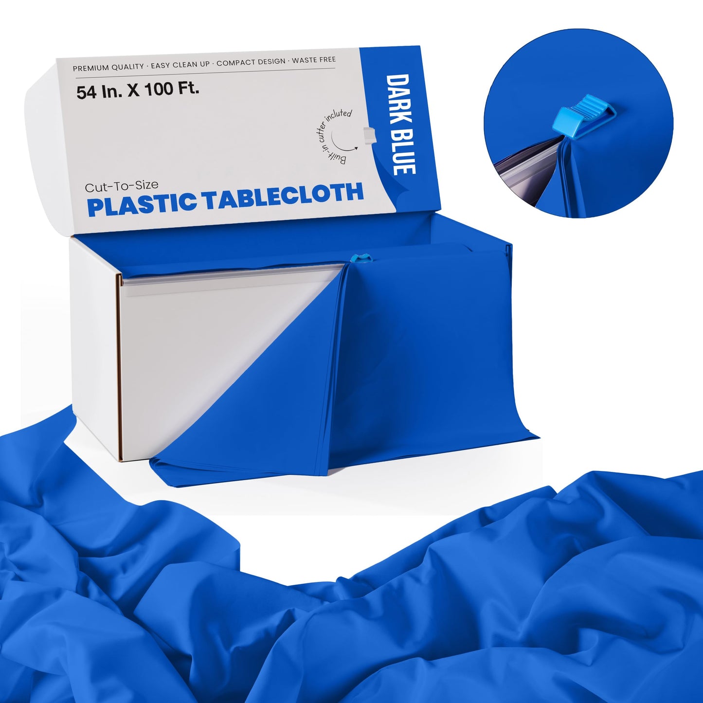 54 In. x 100 Ft. Cut To Size Table Roll | Dark Blue | Case of 6