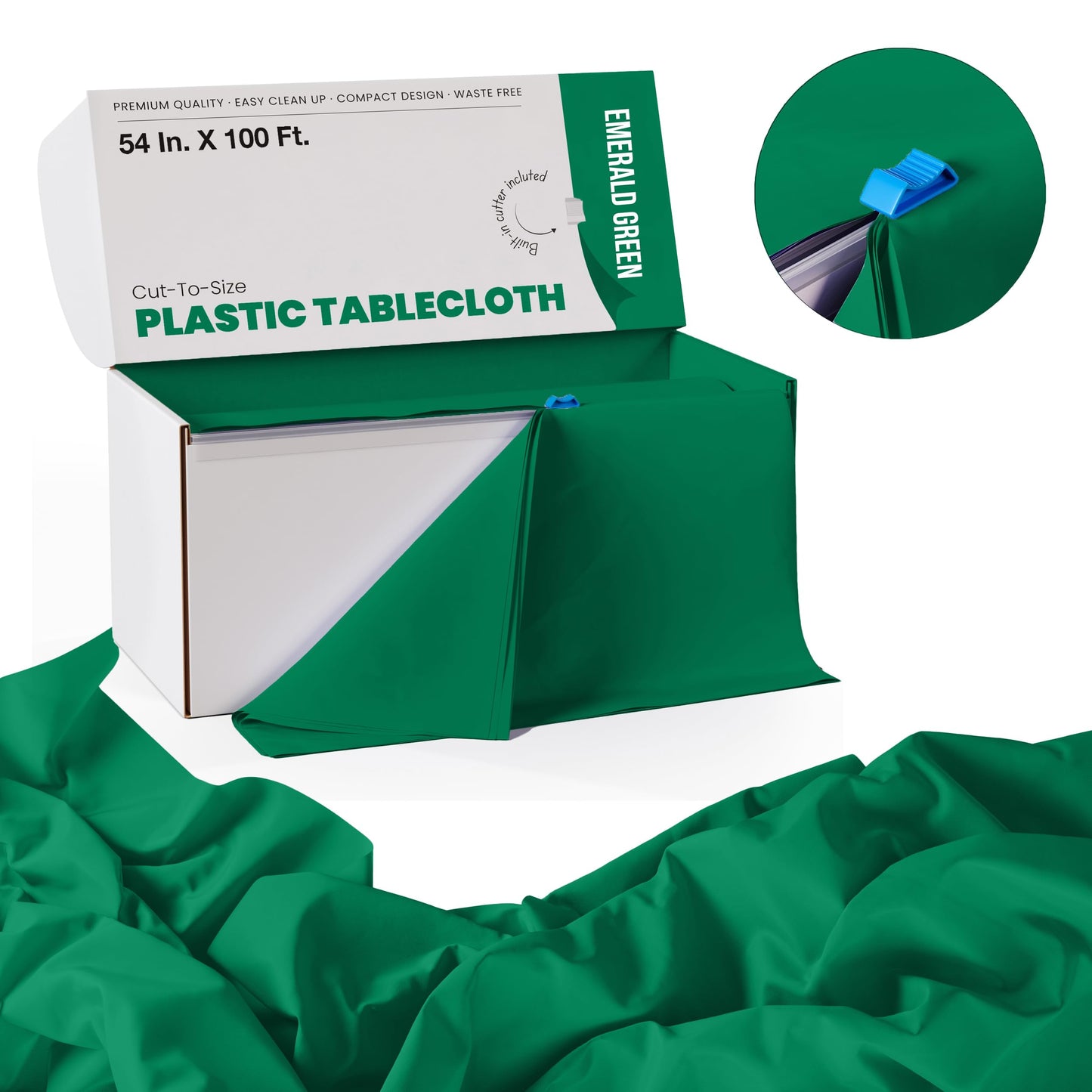 54 In. x 100 Ft. Cut To Size Table Roll | Emerald Green