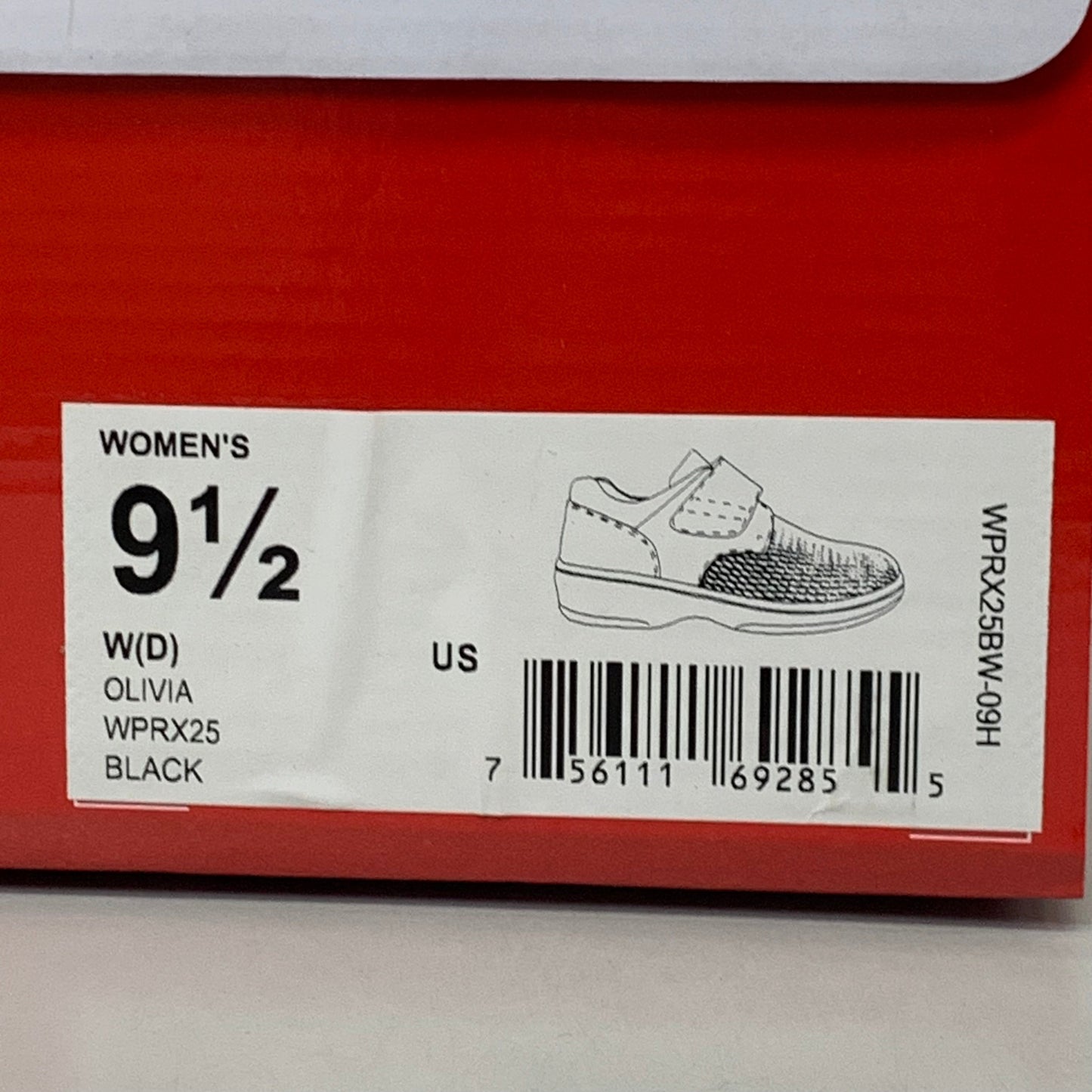 PROPET Olivia Casual Walking Shoes Women's SZ 9.5 Black WPRX25BW-09H
