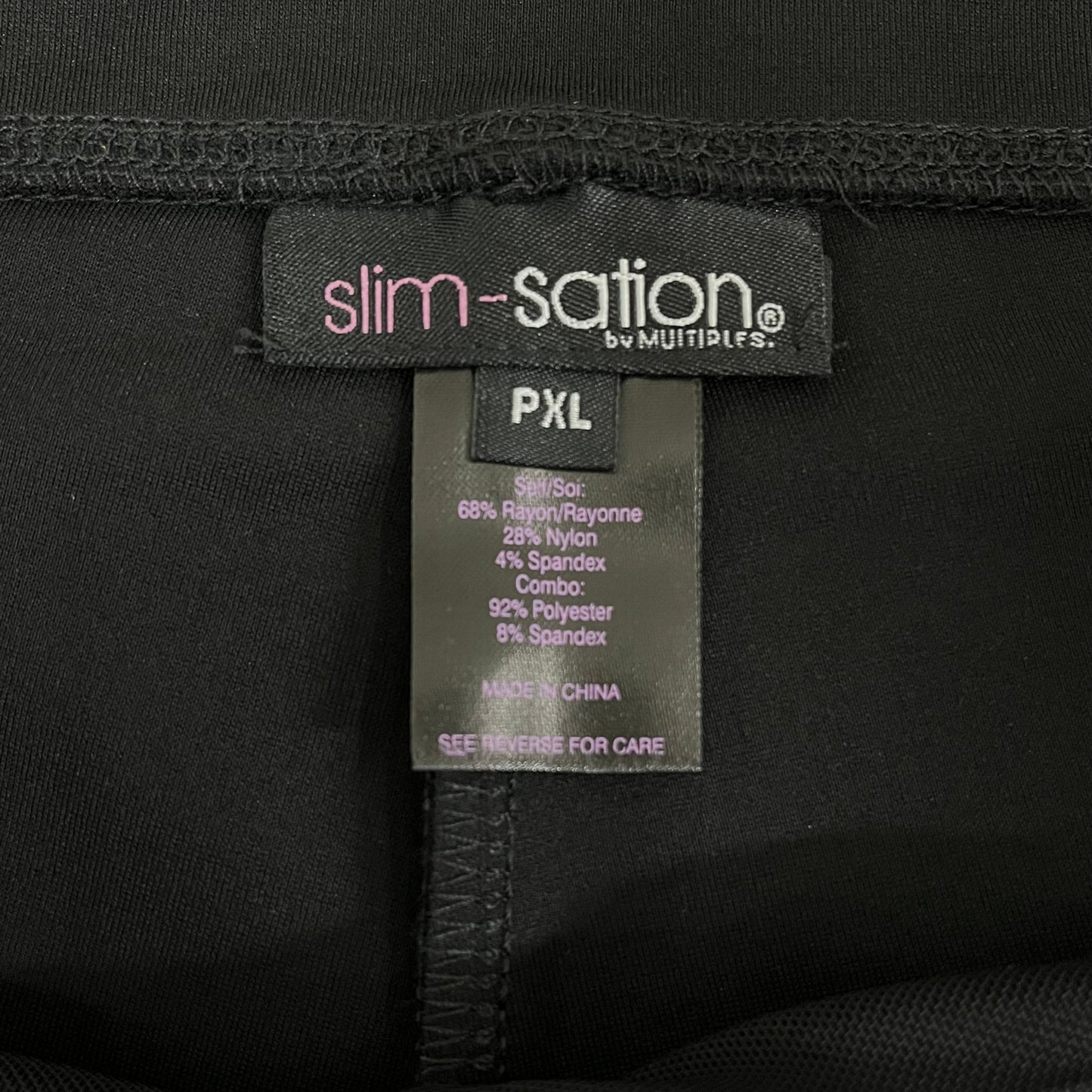 MULTIPLES Legging Petite Women's Sz PXL Black M9031P