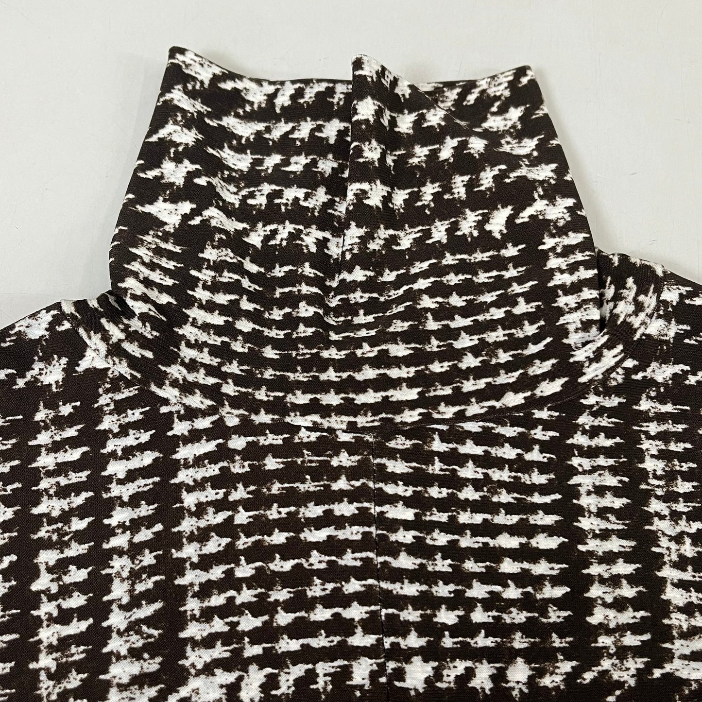 NORMA KAMALI Sleeve Open Back Catsuit Footsie Women's Sz XXS/32 Chocolate Plaid