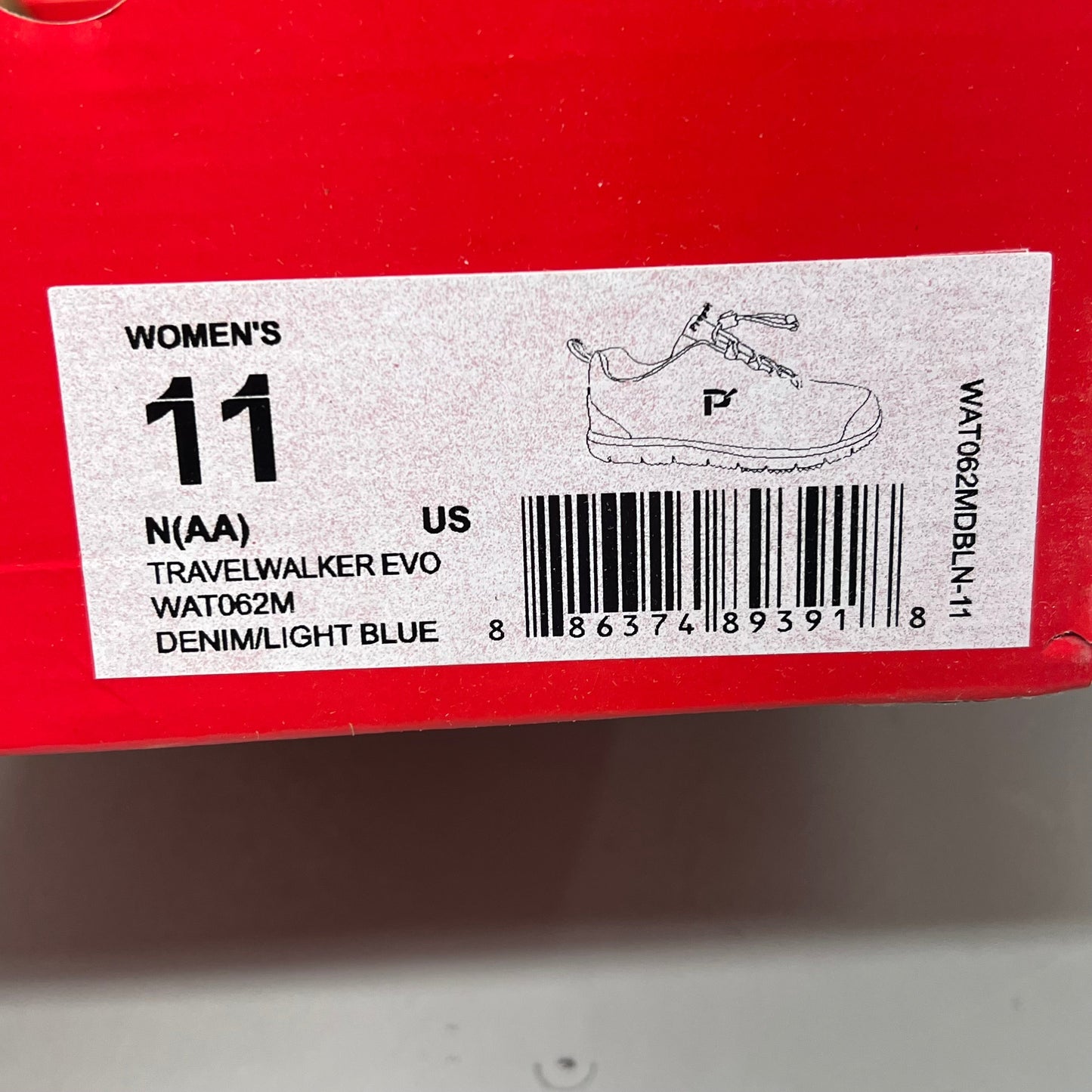PROPET Travel Walker Evo Shoe Women's Sz 11 N(AA) Denim/Light Blue WAT062M