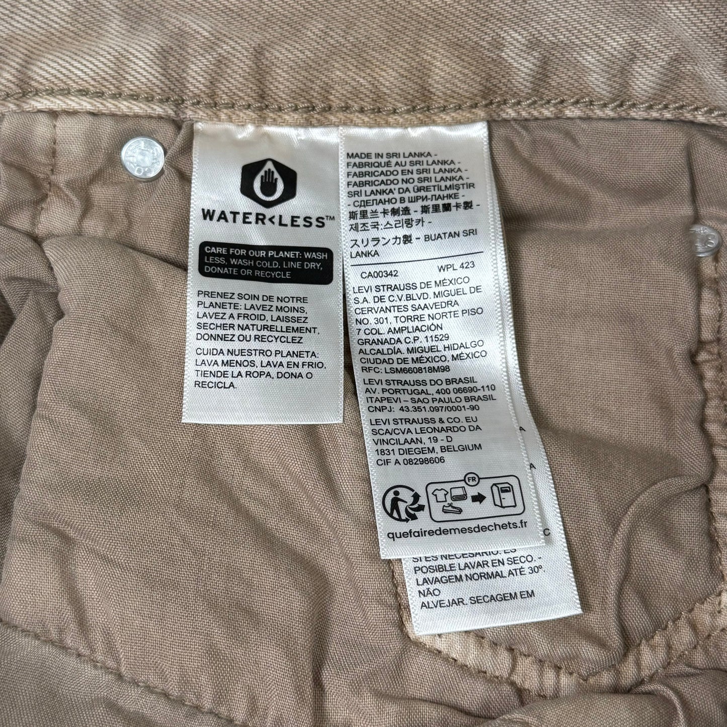 LEVIS 501 Original High Rise Straight Leg Jeans Women's Sz 30x30 Tan 125010525
