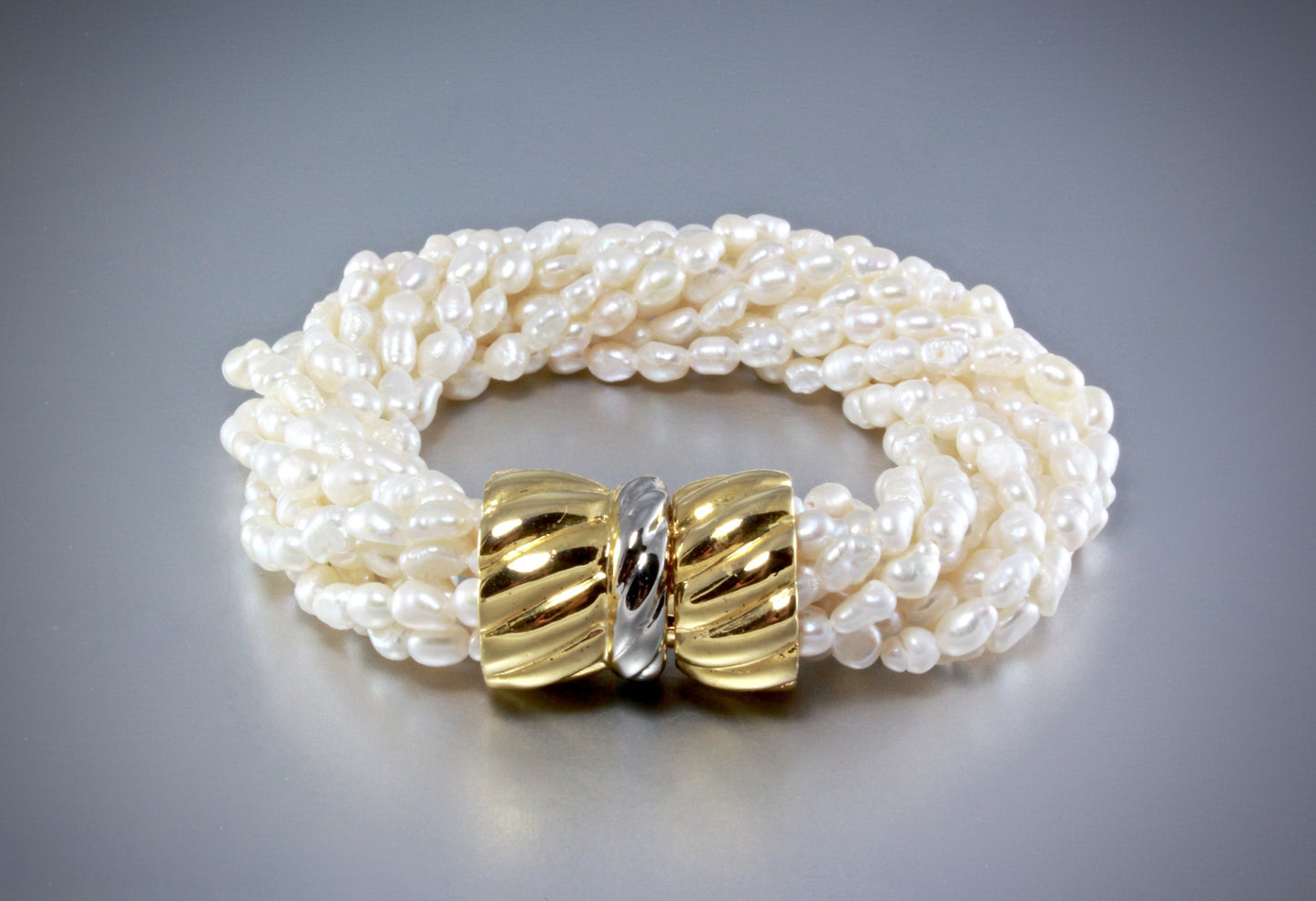 "London" - Multi-Strand Freshwater Pearl Bridal Bracelet