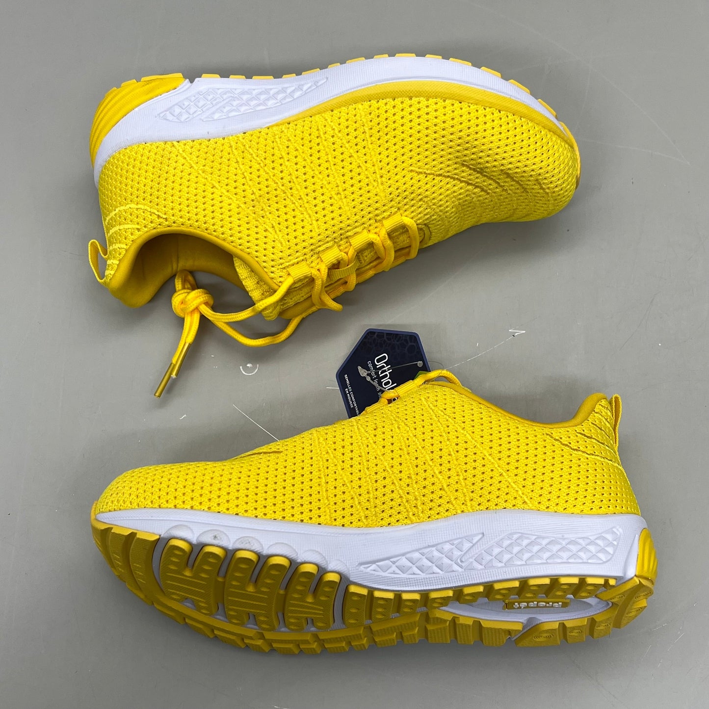 PROPET Tour Knit Double Insoles Breathe Ortholite Shoes Women's Sz 7 X(2E) Lemon WAA112M