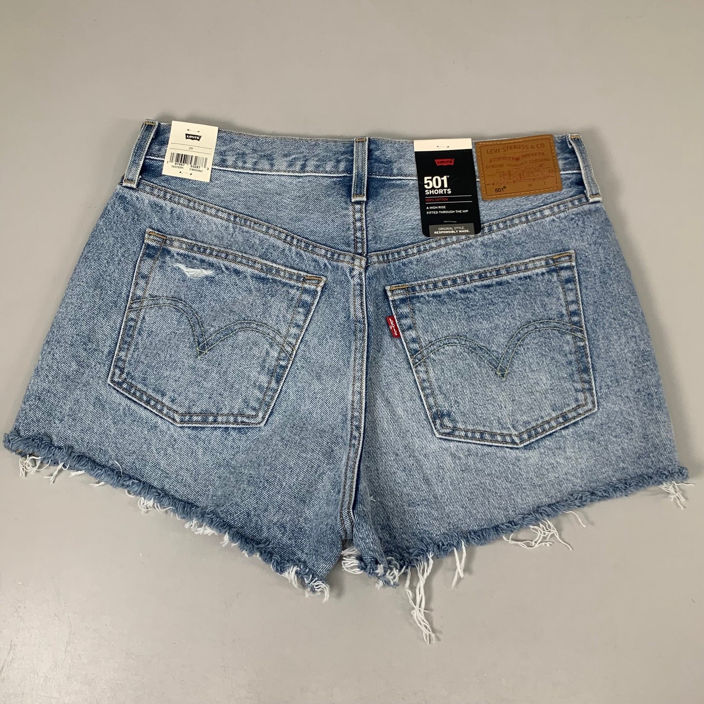 LEVIS 501 Original Fit High Rise Shorts Medium Wash Women's Sz 29 Mega Vibe Blue