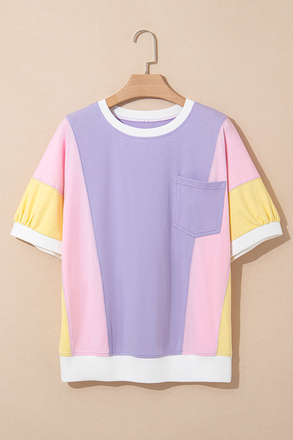 Colorblock Patchwork Oversized Tee